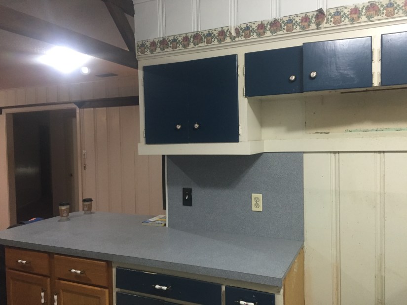 Before - kitchen view from fridge