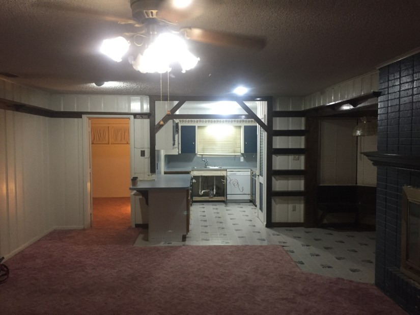 Before - kitchen view from living room