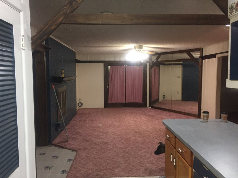 Before living room view from kitchen