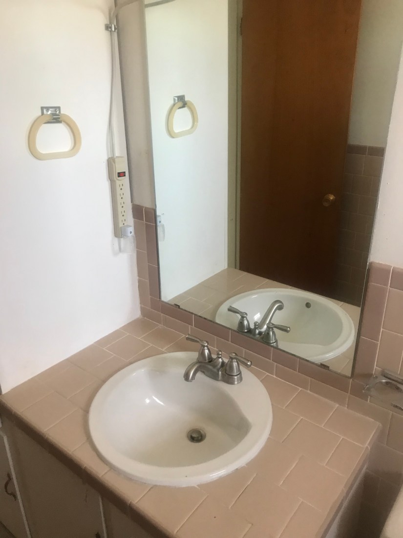 upstairs bathroom before sink