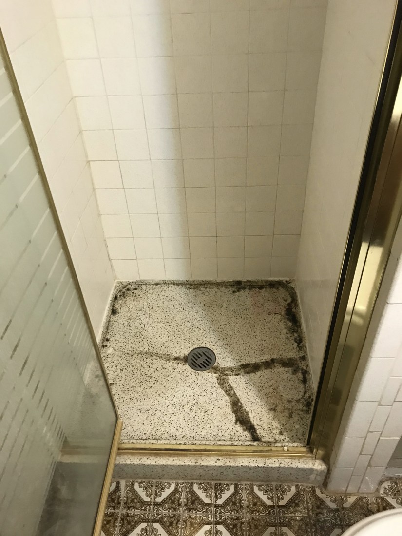 shower floor before