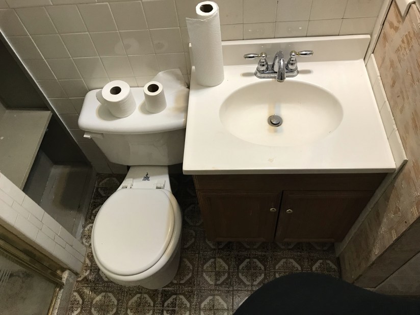 toilet vanity before belly